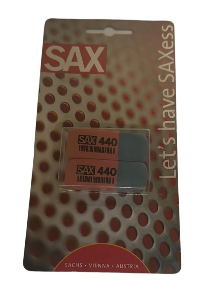ممحاة SAX 440 في بطاقة بلاستيكية - مجموعة من 2 قطعة، أحمر/أزرق